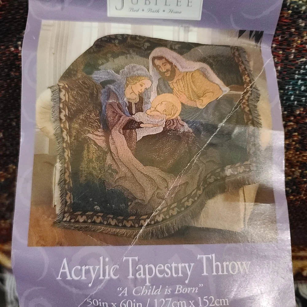 Child Is Born Throw Tapestry